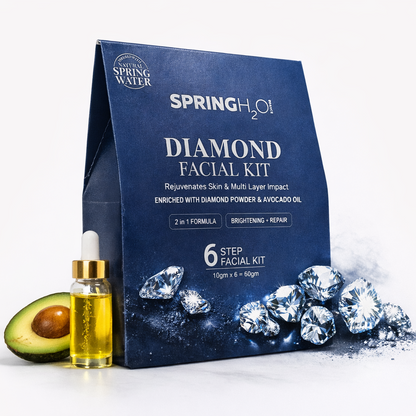 SPRING H2O 24 Carat Gold Facial Kit + Diamond Facial Kit For Anti Acne, Repair, Brightening & Glowing Skin Combo (2 Items in the set)