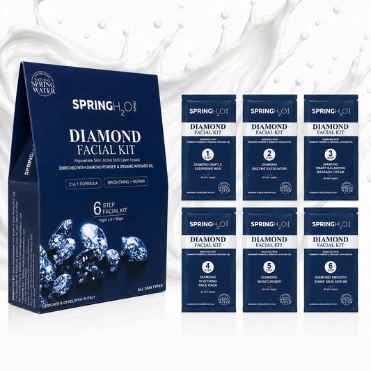 SPRING H2O Diamond Facial Kit 60 gm 2 in 1 Formula Brightening+ Repair 6 Step