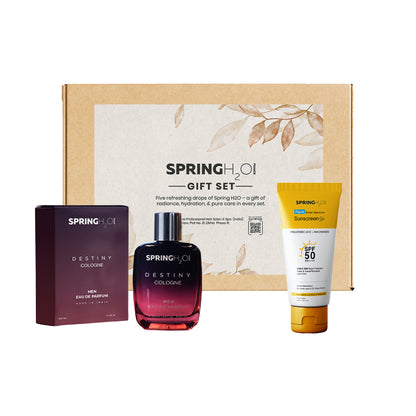 SPRING H2O Destiny Cologne Men Eau De Parfum and 50 Sunscreen Gel