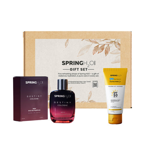 SPRING H2O Destiny Cologne Men Eau De Parfum and 50 Sunscreen Gel