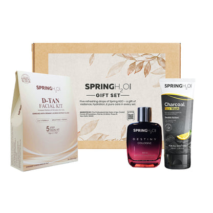 SPRING H2O Men's Perfume, D-Tan Facial Kit & Charchaol Face Wash