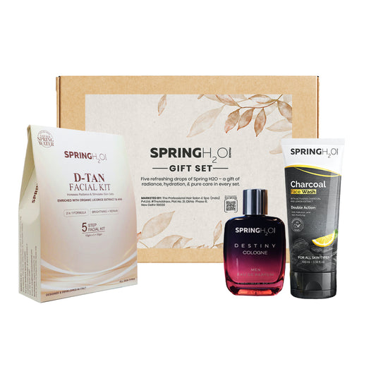 SPRING H2O Men's Perfume, D-Tan Facial Kit & Charchaol Face Wash