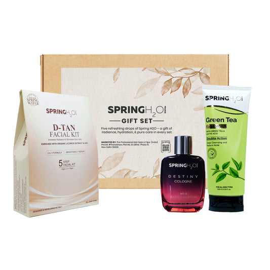SPRING H2O Men's Perfume, D-Tan Facial Kit & Green Tea Face Wash