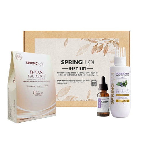 SPRING H2O D-Tan Facial, Rosemary Hair Oil & Tea Tree Care