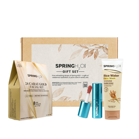 Spring H2O 24 Carat Gold Facial Kit, Rice Water Face Wash & Lipstick