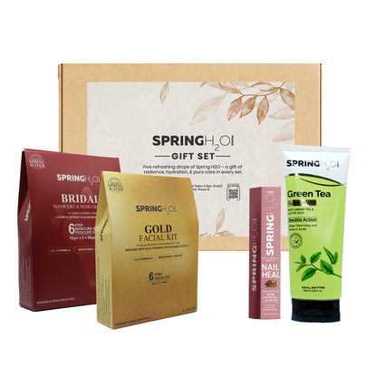 SPRING H2O Gold Facial Kit, Bridal Mani Pedi Kit, Face Wash & Nail Heal Oil