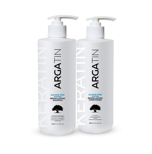 ARGATIN Keratin Repair Sulphate-Free Shampoo & Conditioner Combo for Dry & Damaged Hair | 500ml Each