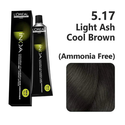 L'Oreal Professional Inoa Hair Color, 5.17 Light Ash Cool Brown 60g
