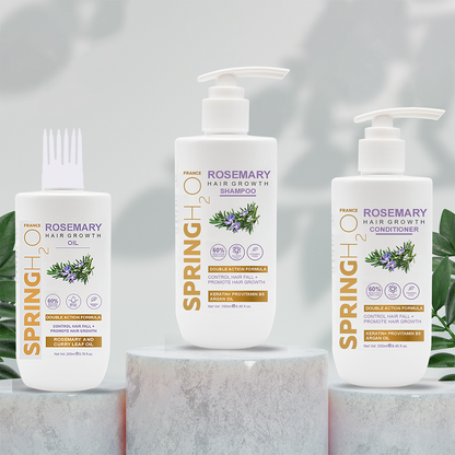 Spring H2O Rosemary Hair Care Combo – Shampoo, Conditioner & Hair Oil
